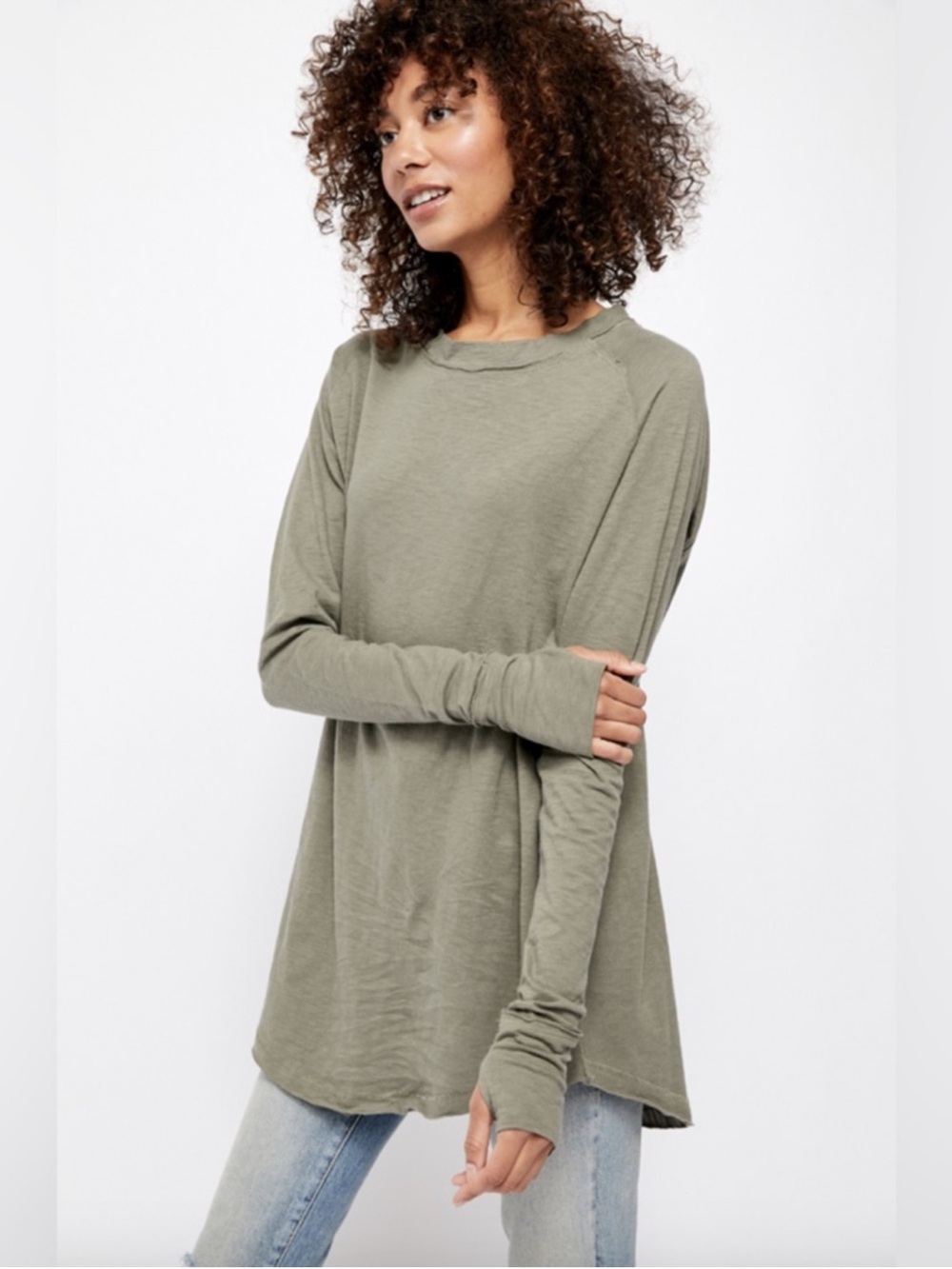 Free People We The Free Arden Tee in Green Size Small - Picture 3 of 7